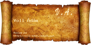 Voll Ádám névjegykártya